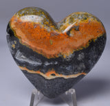 BUMBLEBEE MICROBIALITE JASPER POLISHED HEART, INDONESIA P569