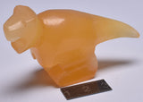 ORANGE CALCITE CRYSTAL DINOSAUR CARVING P514