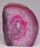 Agate, Dyed, Polished Geode Sliced from Brazil P327