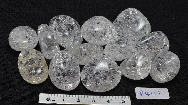 Crackled Quartz Crystal Tumbles 200 grams P401