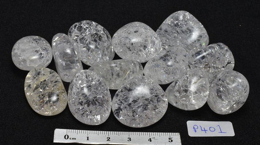 Crackled Quartz Crystal Tumbles 200 grams P401