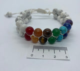 CHAKRA and HOWLITE BEADED BRACELET J08