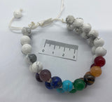 CHAKRA and HOWLITE BEADED BRACELET J08